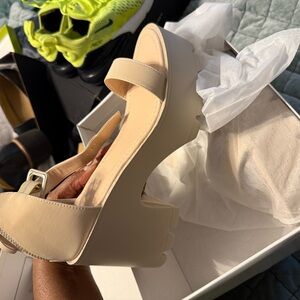 Elegant Cream Platform Sandals